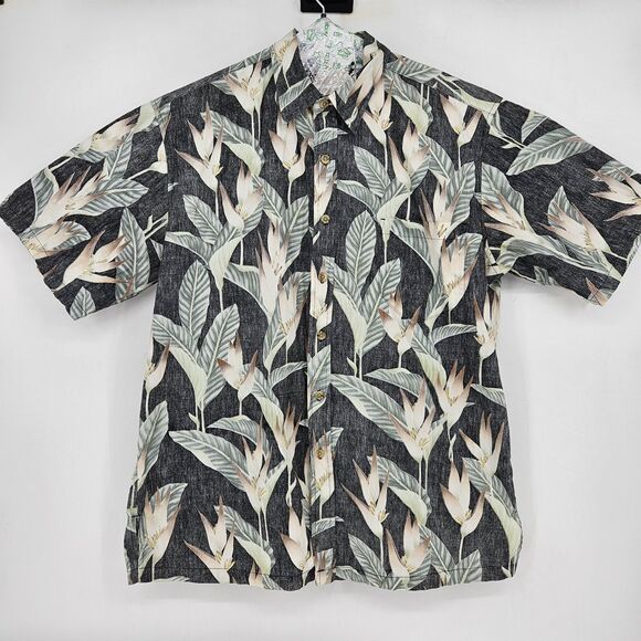 Cooke Street Shirt Mens Large Hawaiian Floral Button Up AOP Reverse Print L - Picture 1 of 10